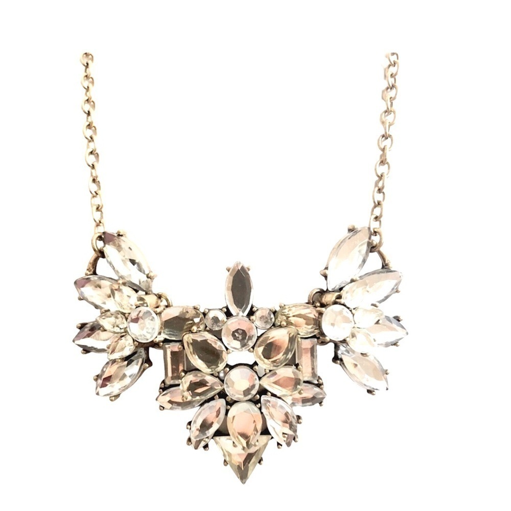 GLASS MIRROR GOLD NECKLACE #195